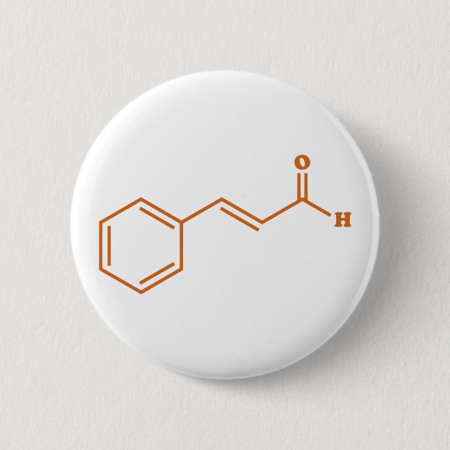 Badge Rond 5 Cm Cinnamon Cinnamaldéhyde Formule chimique moléculai (Devant)