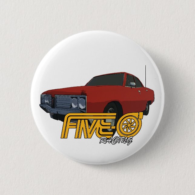 Badge Rond 5 Cm Cinq-0 Rouge (Devant)