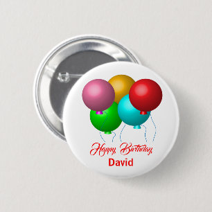 Badge Rond 5 Cm Cinq ballons d'anniversaire Personnalisé Joyeux an