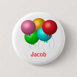 Badge Rond 5 Cm Cinq ballons d'anniversaire personnalisés