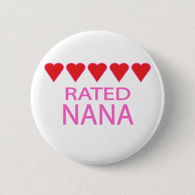 Badge Rond 5 Cm Cinq Coeurs Nana (Devant)
