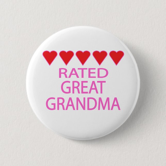 Badge Rond 5 Cm Cinq cœurs super grand-mère (Devant)