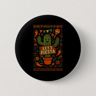 Badge Rond 5 Cm Cinq mai fête mexicaine cactus drôle de letsCinco