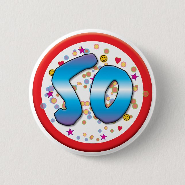 Badge Rond 5 Cm cinquantième Anniversaire (Devant)