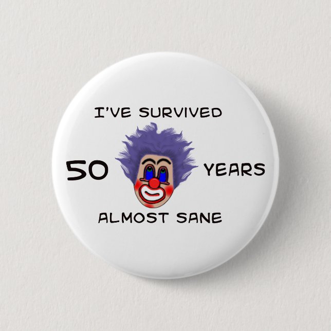 Badge Rond 5 Cm cinquantième Anniversaire (Devant)
