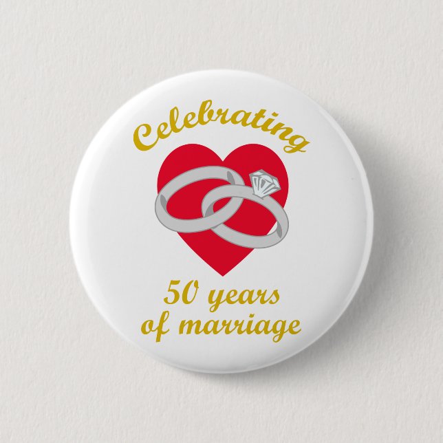 Badge Rond 5 Cm Cinquantième anniversaire Mariage (Devant)