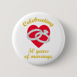 Badge Rond 5 Cm Cinquantième anniversaire Mariage