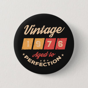 Badge Rond 5 Cm Cinquantième anniversaire personnalisé vintage 50