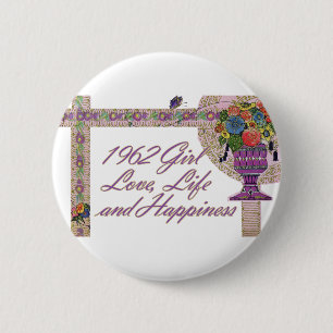 Badge Rond 5 Cm cinquantième Birthday, 1962