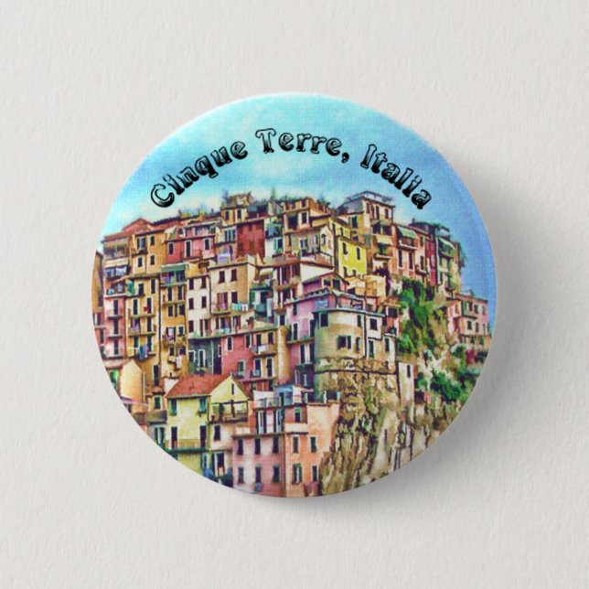 Badge Rond 5 Cm Cinque Terre, Italie (Devant)