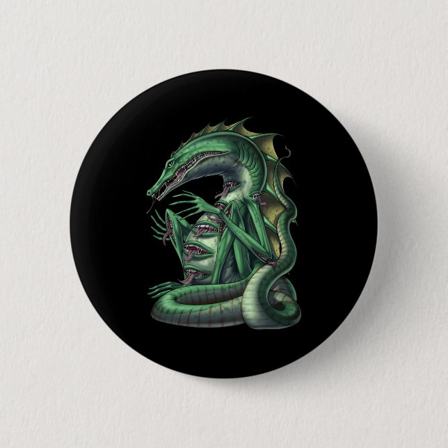 Badge Rond 5 Cm CipactliAztec Mythologie Créature Cipactli (Devant)