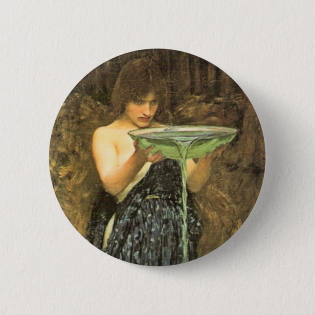 Badge Rond 5 Cm Circe Invidiosa par John William Waterhouse (Devant)