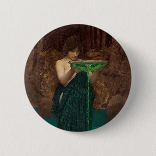 Badge Rond 5 Cm Circé jalouse, v. 1892 par John Waterhouse
