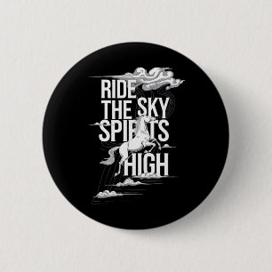 Badge Rond 5 Cm Circuler Les Esprits Ciel Hauts Équestres & Ch