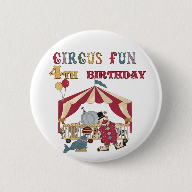 Badge Rond 5 Cm Cirque 4e Anniversaire Tshirts et cadeaux (Devant)