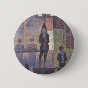 Badge Rond 5 Cm Cirque forain par Georges Seurat, Art ancien