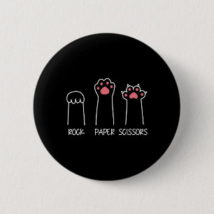 Badge Rond 5 Cm Ciseaux Papier Rocher Main Game Mème Animal Paw Ch