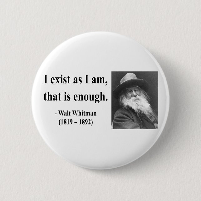 Badge Rond 5 Cm Citation 3b de Whitman (Devant)
