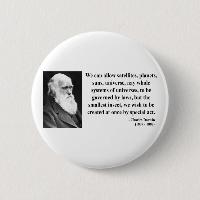 Badge Rond 5 Cm Citation 4b de Charles Darwin (Devant)