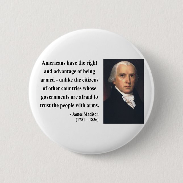 Badge Rond 5 Cm Citation 4b de James Madison (Devant)
