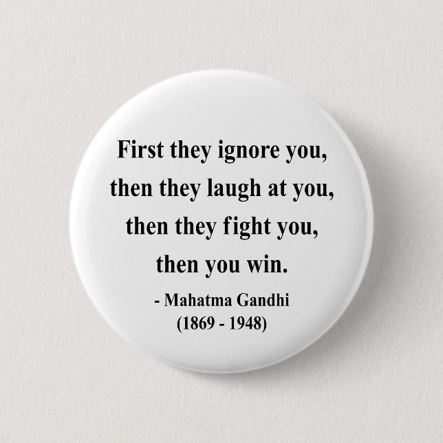 Badge Rond 5 Cm Citation 5a de Gandhi (Devant)