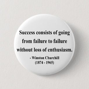 Badge Rond 5 Cm Citation 5a de Winston Churchill
