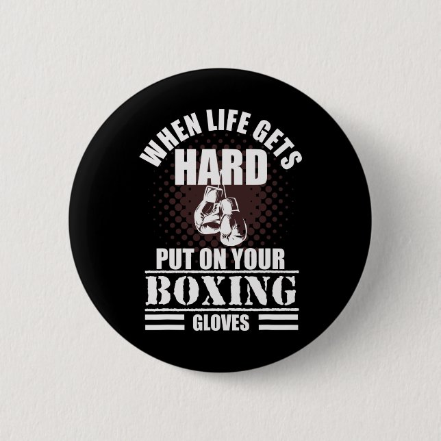 Badge Rond 5 Cm Citation cool de kickboxing et de boxe  (Devant)