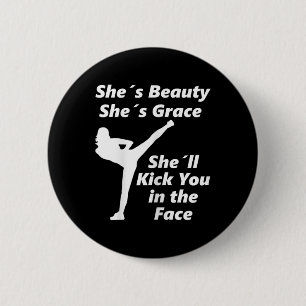 Badge Rond 5 Cm Citation cool de Taekwondo Kickboxing Arts Martiau