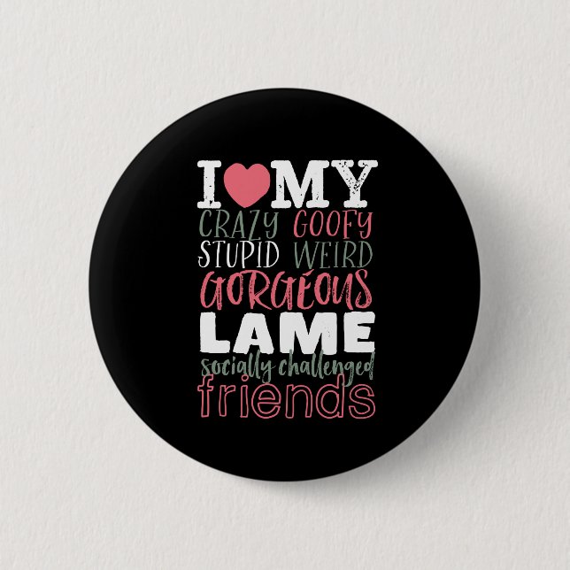 Badge Rond 5 Cm Citation d'amitié Best Friends BFF (Devant)