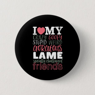 Badge Rond 5 Cm Citation d'amitié Best Friends BFF