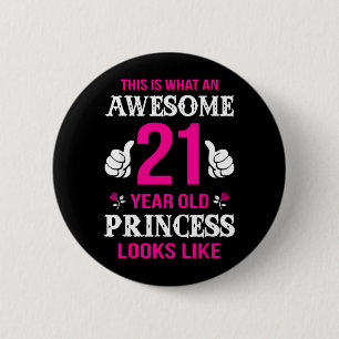 Badge Rond 5 Cm Citation d'anniversaire 21 ans Cadeau d'anniversai
