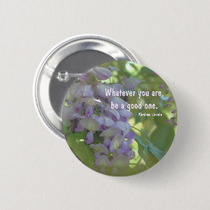 Badge Rond 5 Cm Citation d'attitude de fleur de glycine Inspirante
