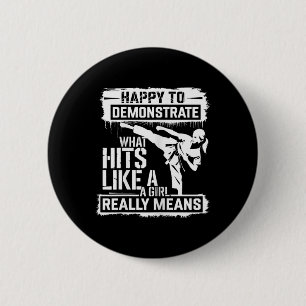 Badge Rond 5 Cm Citation d'autonomisation de l'attitude de la fill