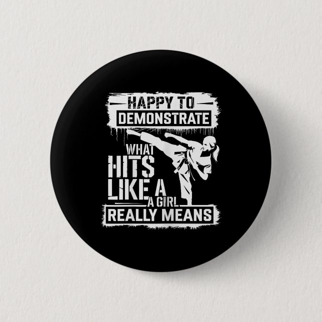 Badge Rond 5 Cm Citation d'autonomisation de l'attitude de la fill (Devant)