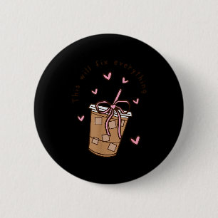Badge Rond 5 Cm Citation de café glacé disant sarcasique Nk fille