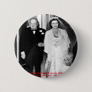 Badge Rond 5 Cm Citation de Churchill & Famous Marriage