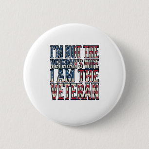 Badge Rond 5 Cm Citation de femme de vétéran Conception vectoriell