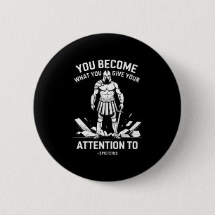 Badge Rond 5 Cm Citation de force mentale Épictète stoïque Hommes