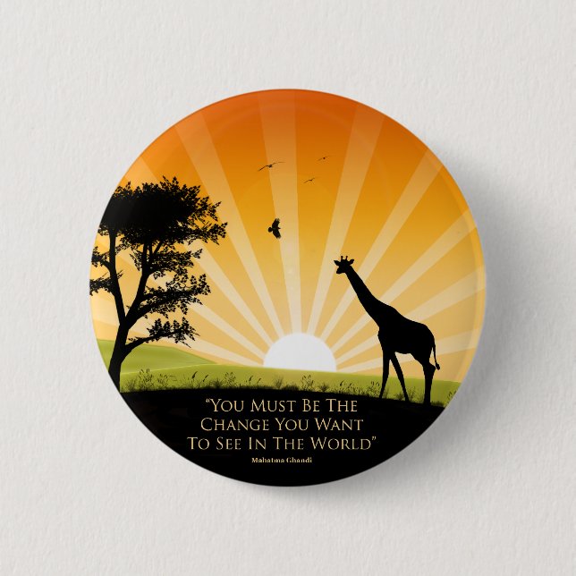 Badge Rond 5 Cm Citation de Gandhi (Devant)