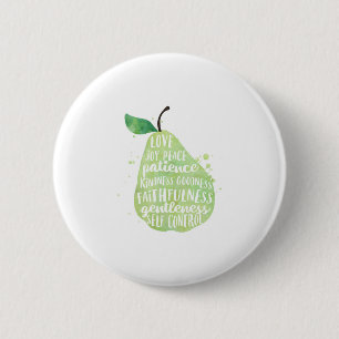 Badge Rond 5 Cm Citation de la Bible Religieux Green Pear
