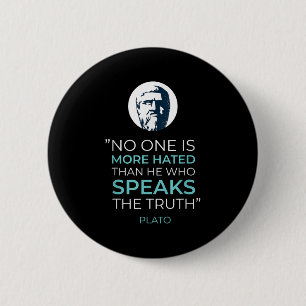 Badge Rond 5 Cm Citation de la philosophie grecque antique Platon