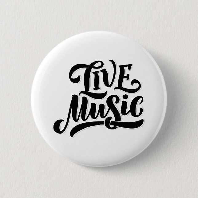 Badge Rond 5 Cm Citation de musique en direct (Devant)