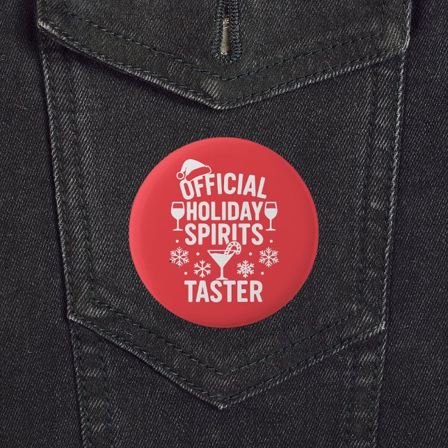 Badge Rond 5 Cm Citation de Noël humoristique fête spiritueux roug (Créateur téléchargé)