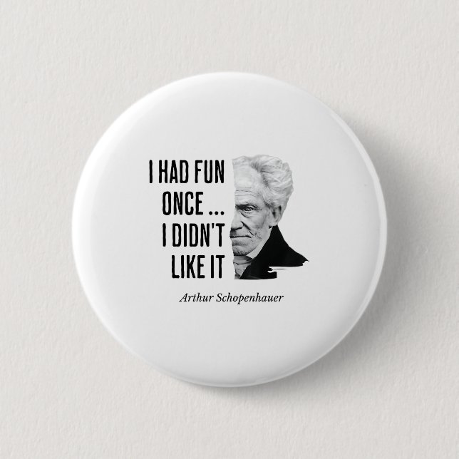 Badge Rond 5 Cm Citation de Schopenhauer Drôle déclaration de phil (Devant)