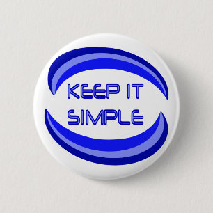 Badge Rond 5 Cm Citation de slogan de récupération simple en bleu