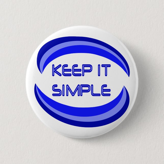 Badge Rond 5 Cm Citation de slogan de récupération simple en bleu (Devant)