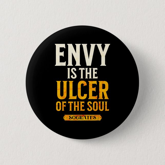 Badge Rond 5 Cm Citation de stoïcisme motivationnel Socrate Philos (Devant)