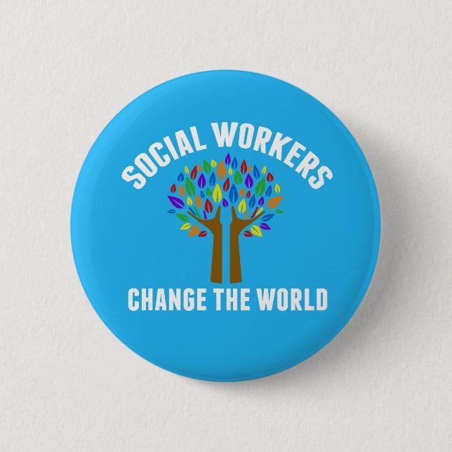 Badge Rond 5 Cm Citation de travail social mignon (Devant)