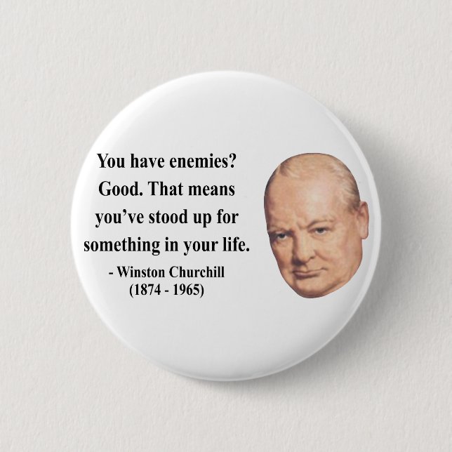 Badge Rond 5 Cm Citation de Winston Churchill 3b (Devant)
