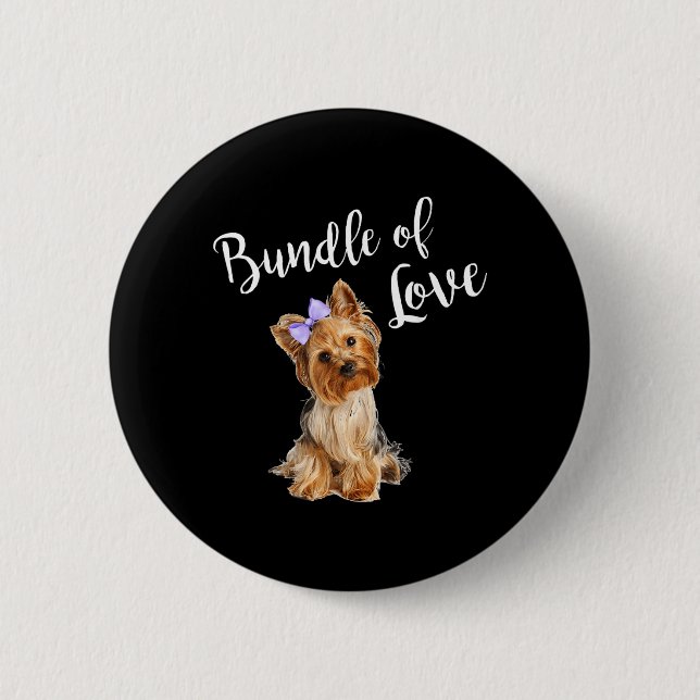 Badge Rond 5 Cm Citation de Yorkie Chien Mignon (Devant)